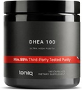 Toniiq Ultra High Strength DHEA 100mg Suplemento para hombres - 99%+ Suplemento de DHEA micronizado altamente purificado y biodisponible para mujeres y hombres - DHEA 100 mg - 180 cápsulas