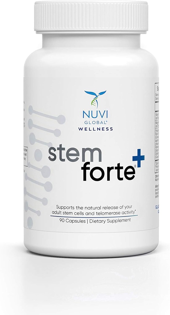 NuVi Global Stemforte Plus Stem Cell and Telomere Supplements – Regeneración celular, Crecimiento celular " Telomere Support for Healthy Aging " Cellular Health – 90 Capsules for Men " Women