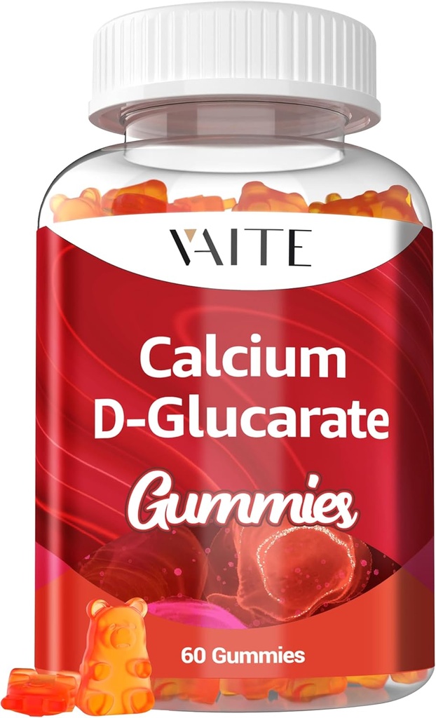 Calcium D-Glucarate Gummies 1000mg - CDG Cleanse Supplement for Men and Women, Hormone Metabolism Balance & Menopause Supports, Non-GMO, Vegan, Gluten Free, Soy Free Supplements, 60 Gummy Chewables