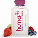 Huma Plus (Doble Electrolytes) - Chia Energy Gel, Berries & Pomegranate, 12 Gels - Stomach Friendly, Real Food Energy Gels