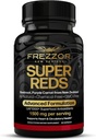 FREZZOR Super Reds Capsules with UAF1000+, All-Natural New Zealand Red Superfood Energy, Essential Red Fruits Veggies& Beets, Antioxidants, Enzymes, Energy Supplements, 90 Capsules, 1 Bottle