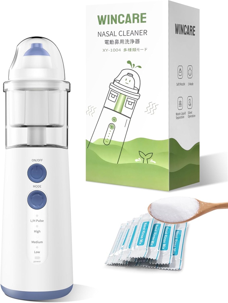 Nasal Care for Sinus Relief Nose Cleaner, Sinus Rinse Kit with10 Salt Packs, Portable Nasal Irrigation System for Children and Adults, Powered Sinus Cleaner Alternatives to Neti Pot(Blue