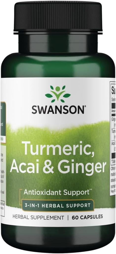 Swanson Full Spectrum Turmeric Acai &amp; Ginger 60 cápsulas