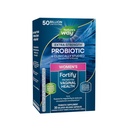 Manera de la naturaleza La fuerza extra de la mujer(1) Fortify Probiotic 50B Cultures, Supports Digestive, Vaginal & Immune Health*, Plant-Based Prebiotic Fiber, Non-GMO Project Verified, 30 Capsules