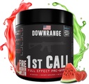 DownRange 1st Call Pre Workout Powder, Preworkout for Men &amp; Women, Amino Acid Beta Alanine &amp; Caffeine for Pump, Energy and Focus Support, 30 Servings (Strawberry Watermelon)