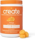 Create Creatine Monohydrate Gummies for Men &amp; Women, Boost Focus, Strength, and Endurance, Anti-Melting Formula, Vegan, Gluten-Free, Non-GMO, 1.5g of Creatine per Gummy (Orange, 90 ct)