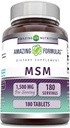 Fórmulas asombrosas MSM (Methylsulfonylmethane) Suplemento Silencio 1500 Mg Por Serving Suplemento Silencio 180 Tablets ← Non-GMO ANTE Gluten Free ← Made in USA