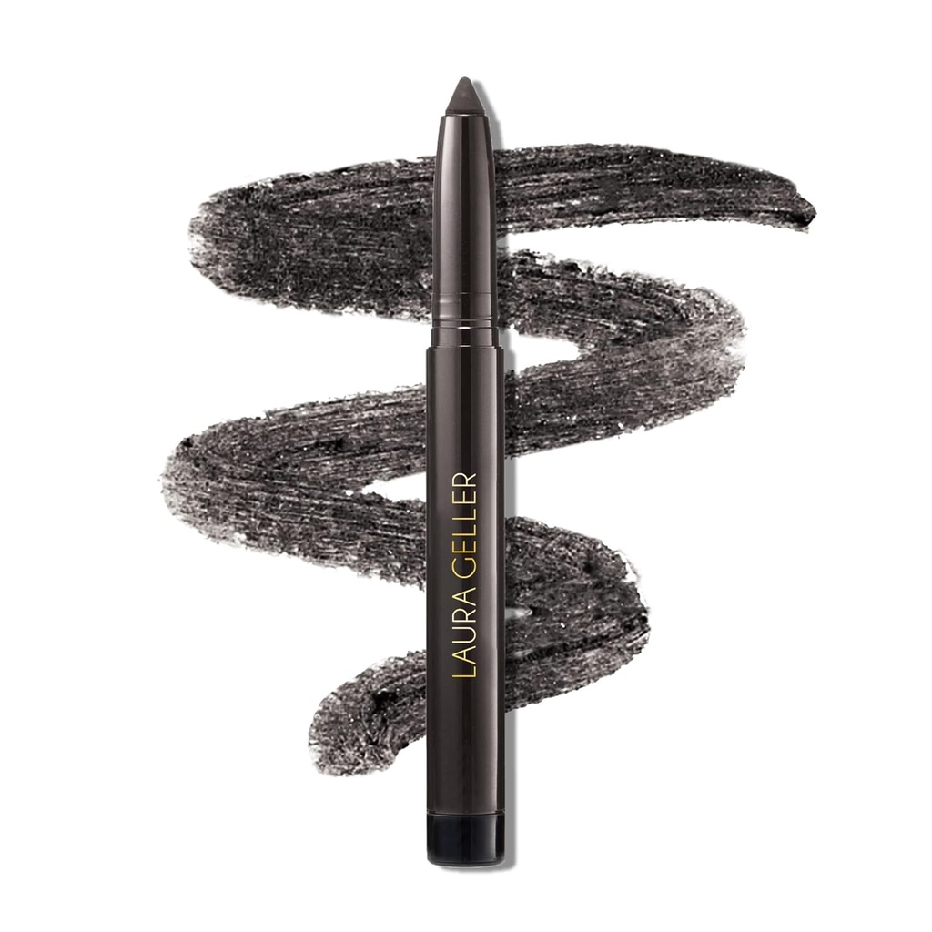 LAURA GELLER NEW YORK Kajal Longwear Kohl Eyeliner Pencil - Deep Charcoal Kohl - Caffeine y Vitamina E - Smooth &amp; Blendable Liner - Construido en Sharpener