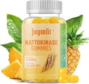 Nattokinase Gummies 12,000 FU, Serrapeptase Gummies 360,000 SPU Enzyme Suplemento con Bromelain Papain " Inulin for Circulatory, Gut, Digestion Support, Vegan, Non GMO, 60 Condes