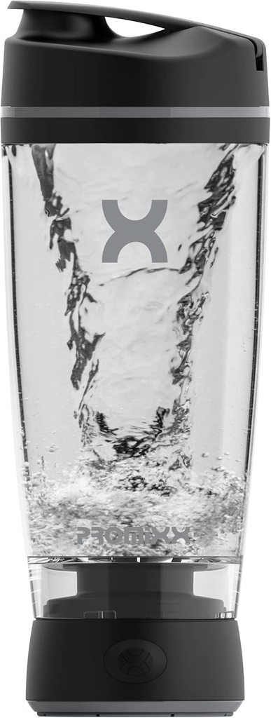 Promixx Original Shaker Botella - Batería propulsada por Smooth Protein Shakes - BPA Gratis, 20oz Copa (Negro)