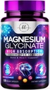 Magnesium Glycinate 1000mg - High Absorption " Chelated to Support Bone, Muscle, Nerves " Heart Health - Natural Sleep " Stress Support Women " Hombres - Vegan, Gluten " Soy Free, Non-GMO - 120 cápsulas