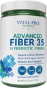 Vital Pro Naturals - Advanced Fiber 35 Powder Supplement for Dietary Support and Occasional Constipation with 35 Prebiotic Fibers and 35 Organic Superfoods for Bowel Regularity, 6.77 oz