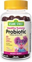 Webber Naturals Sesame Street Probióticos saludables para niños, 1 billón de células activas por Gummy, 50 gummies, para la salud digestiva, libre de gluten, lácteos, maní &amp; gelatina, vegano