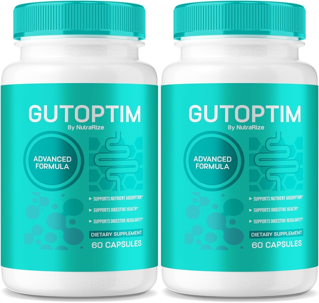 (2 Pack) GutOptim Vitamina, Fórmula avanzada cápsulas para Gut Health, GutOptim Todo el Suplemento Natural para el Bienestar Digestivo, Fórmula Oficial de Fuerza Extra, Gut Optim Reseñas (120 cápsulas)