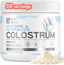 Colostrum Suplemento Polvo para Humanos - Suplemento de Colostrum de Bovino Orgánico para Salud Gut, Crecimiento del Cabello, Belleza y Apoyo Inmunitario - Desarrollado (50 Servimientos)
