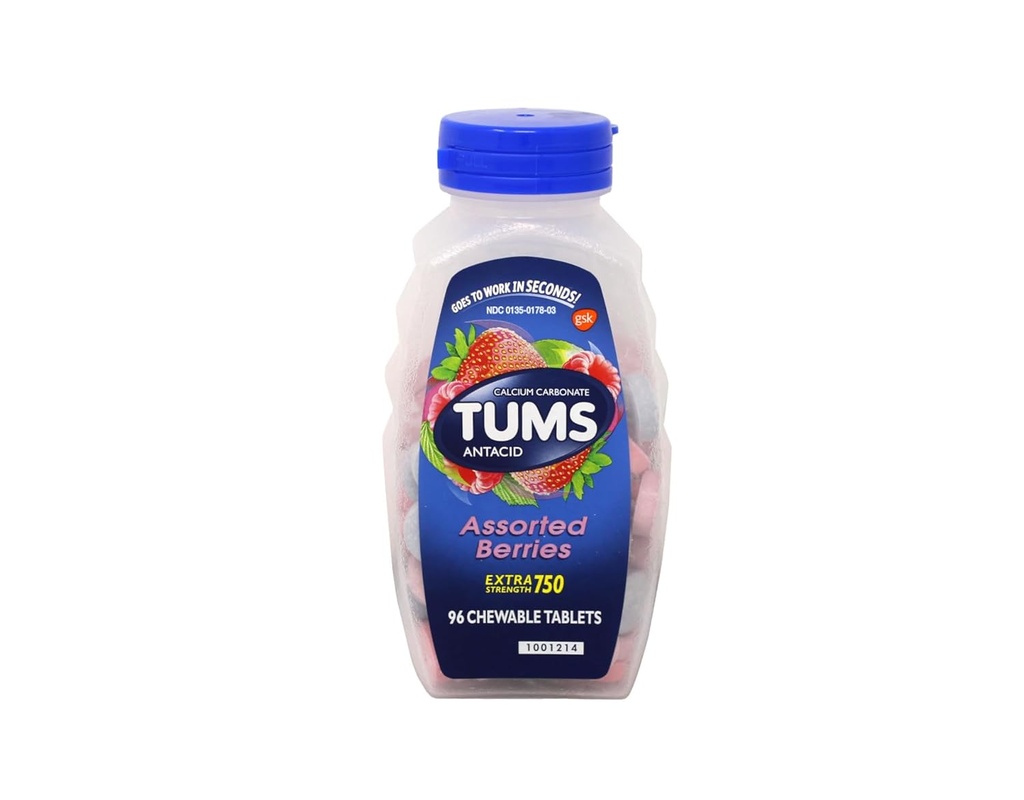 TUMS E-X 750 ASSORTED BERRIES 96Tablets