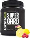 NutraBio Super Carb, Carbohydrate Powder con Dextrin de Cluster &amp; Electrolytes, Advanced Carb Supplement Powder for Workout Fuel,Performance, and Muscle Recovery,Cyclic Dextrin,Raspberry Lemonade, 30 Sv