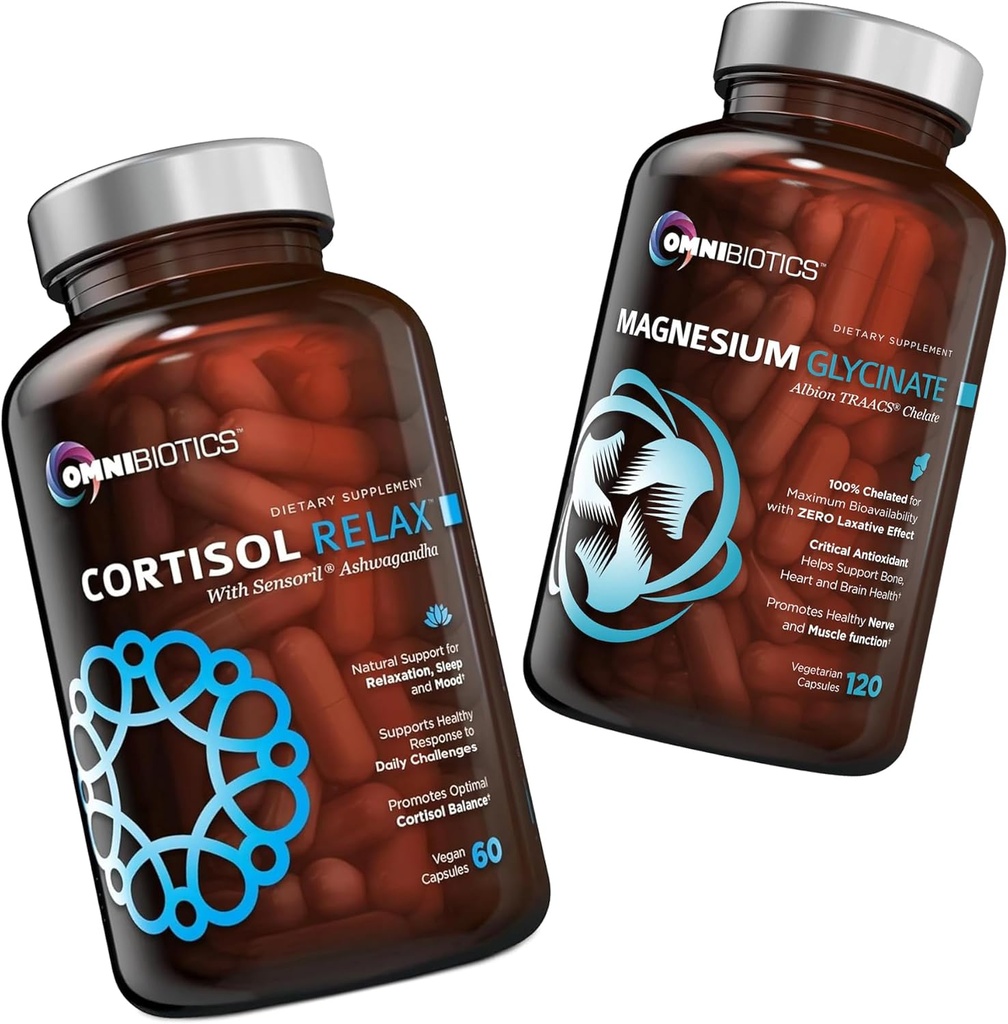 OmniBiotics Cortisol Relax Suplemento + Magnesio Glycinate