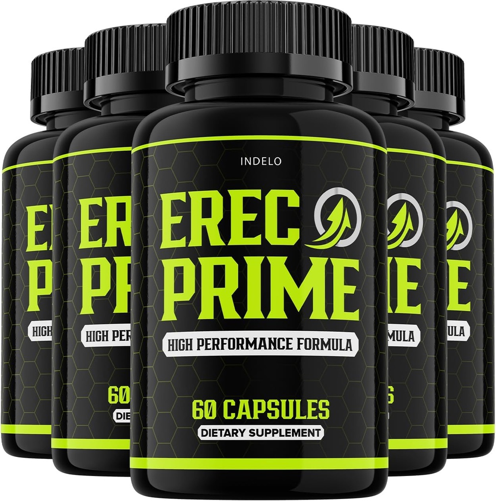 (5 Pack) ErecPrime Pills for Men, Erec Prime High Performance Supplements, Erec Prime Advanced Formula, ErecPrime Reviews, ErecPrime24 (300 Capsules)