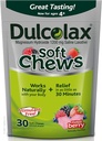 Dulcolax Soft Chews Saline Laxative Mixed Berry (60ct &amp; 30ct) 1200mg Magnesium Hydroxide Gentle Constipation Relief