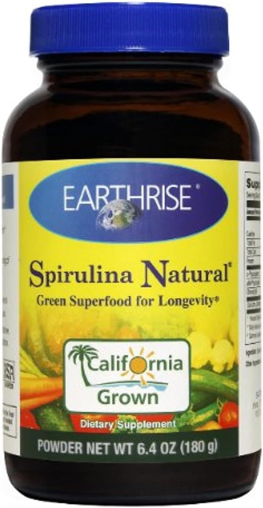 Earthrise Spirulina Natural, 180 gramos Polvo
