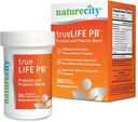 NatureCity True-Life-PB Shelf Stable Blend Prebiotics and Probiotics for Women and Men - Digestive Gut Health Supplements for Women and Men - Dairy Free - (30 Veggie Capsules)