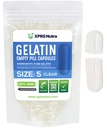 XPRS Nutra Size 5 Empty Capsules - 1000 Conde Muy Pequeño Empty Gelatin Capsules - Pills DIY Capsule Filling - Fillable Pill Gel Caps for Do-It-youself Vitamin Supplements