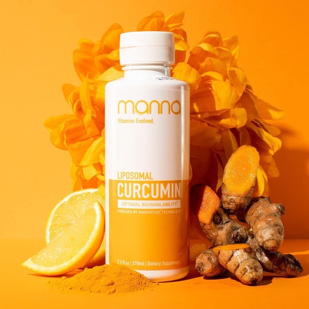 Vitaminas Manna Curcumina Líquida Liposomal Evolutiva para Absorción Avanzada Mejor Suplemento Turmérico para Asistencia Sanitaria Conjunta e Inmunitaria diaria - Vegan, No GMO, 95% Curcuminoides (3 Pack)