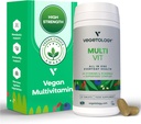 MultiVit Vegan Multivitamínico Suplemento, 26 Vitamina &amp; Minerales – Suplementos de vitaminas para Metabólicos, Función del cerebro &amp; Soporte Inmunitario – Multivitamina para Mujeres, Hombres &amp; Niños