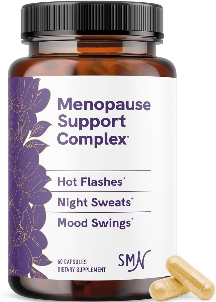 Suplementos de la menopausia para las mujeres calientes Flashes " Night Sweats ← Equilibrio hormonal, Alivio de la menopausia para las mujeres " Perimenopause Support  with Black Cohosh, DIM " Red Clover ← 60 Ct (2 Month Supply)