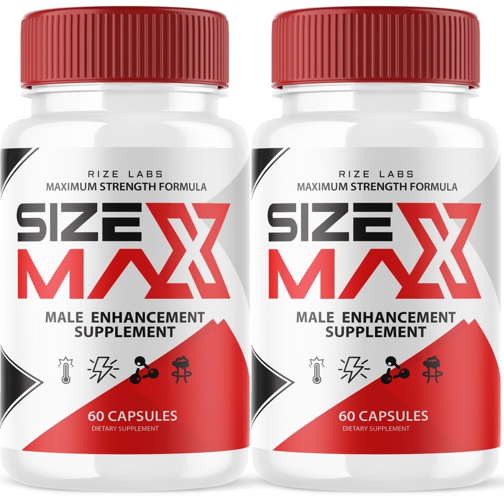 rize labs Size Max Pills for Hombre, Size Max Natural and Effective Capsules, Size Max Supports The Body to Perform Longer and Better, Size Max Supplement Reviews (120 Capsules) (Pack of 2)