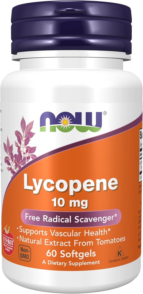 AHORA Suplementos, Lycopene 10 mg con Extracto Natural de Tomates, Scavenger Radical Libre*, 60 Softgels