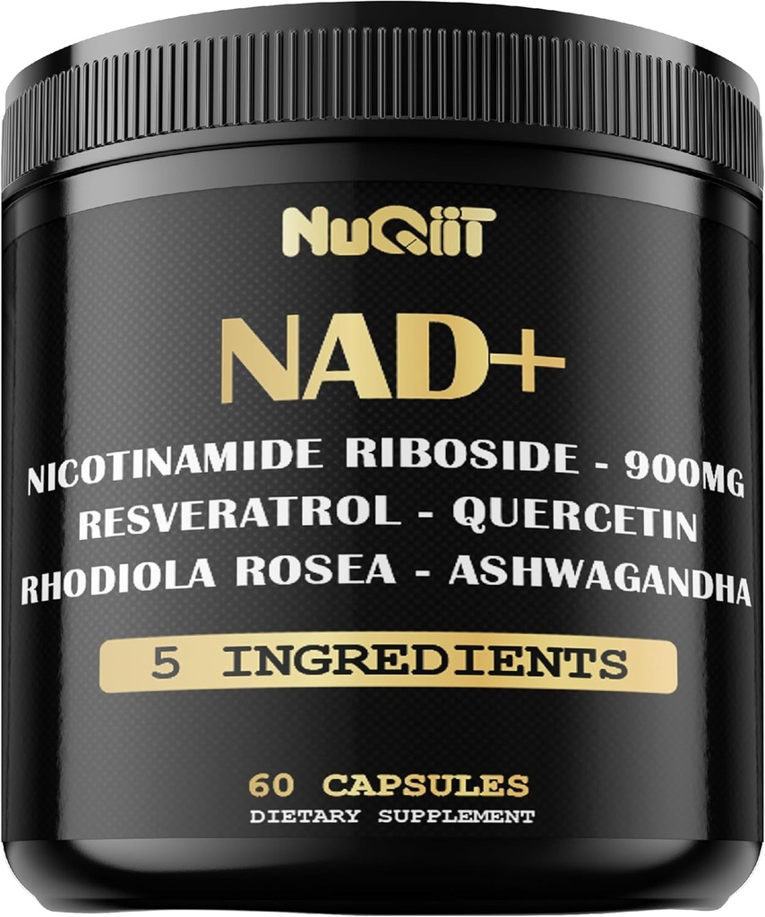 NAD+ Suplemento con Nicotinamide Riboside, Resveratrol, Quercetin, Turmeric, Rhodiola Rosea - 60 Conde