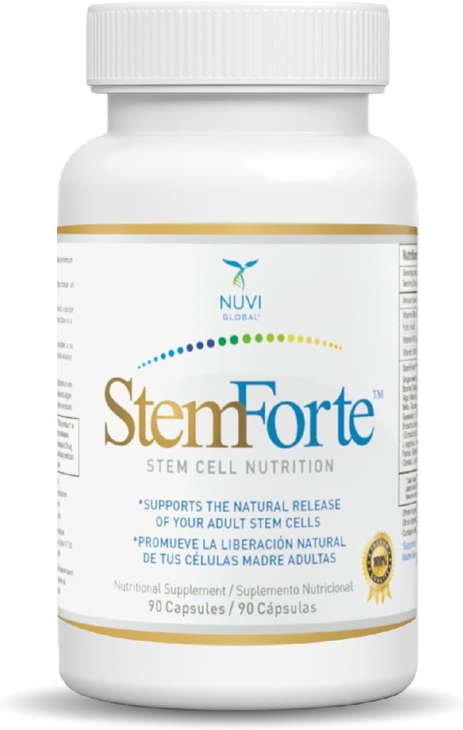 NuVi Global Stemforte Stem Cell Supplements | Anti Aging Supplement Stem Cell Nutrition to Promote Cellular Regeneration and Repair, Regenerate Old & Damage Cells | 90 Capsules for Men and Women