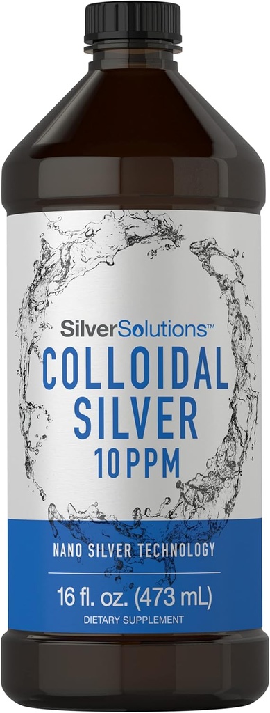 Carlyle Colloidal Silver Liquid TENIDO 10 PPM ANTE 16 fl. Oz (473 mL) Silencio con Nano Silver Technology Solutions ANTE Vegetarian, Non-GMO, Gluten Free Supplement