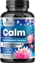 Natural Calma, Relájate y Relájate - Ashwagandha, GABA, Magnesium, L-Theanine &amp; More - Natural Focus, Energy &amp; Immune Support - Nature's Non-GMO, Vegan, Gluten Free, Bottled in USA - 120 cápsulas
