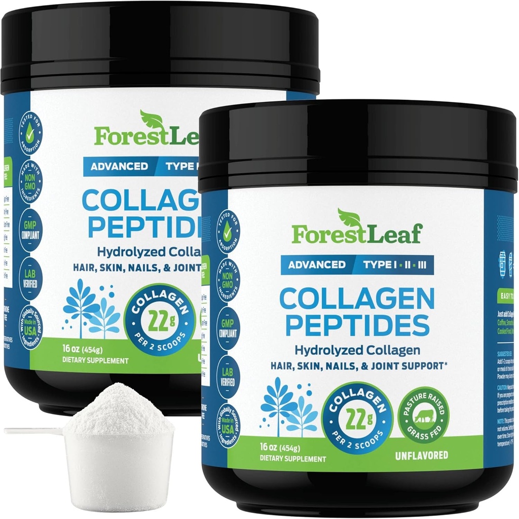 Collagen Peptides Powder Desflavored - Hidrolyzed Collagen Protein Powder Tipo 1, 2 & 3 - Grass Fed Keto Collagen Powder for Women &amp; Hombre - Pelo Vital, Piel, uñas, uniones, recuperación, 11g Por Serving