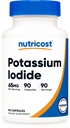 Ioduro de Potasio Nutricost (KI), 90 cápsulas, 65 mg Ioduro de Potasio por Serving, Vegetariano, No GMO &amp; Gluten Gratis