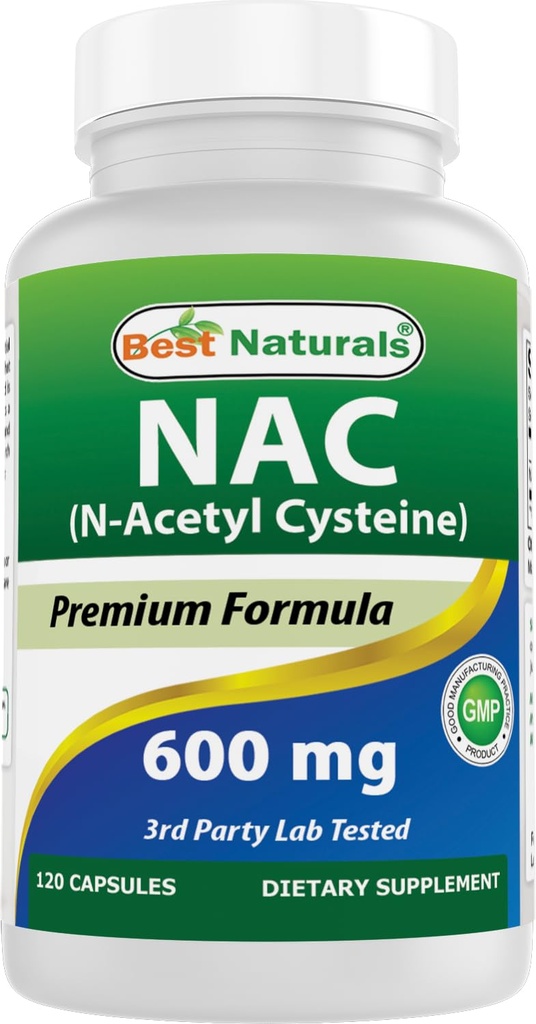 Mejores Naturales NAC - N Acetyl Cysteine 600 mg 120 cápsulas - n Acetyl cysteine - Potente antioxidante