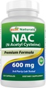 Mejores Naturales NAC - N Acetyl Cysteine 600 mg 120 cápsulas - n Acetyl cysteine - Potente antioxidante