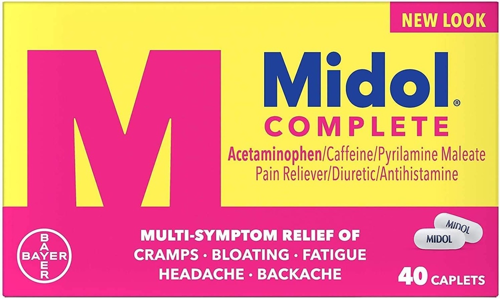 Midol Full Maximum Strength Doin Reliever Caplets 40 ea (Pack of 4)