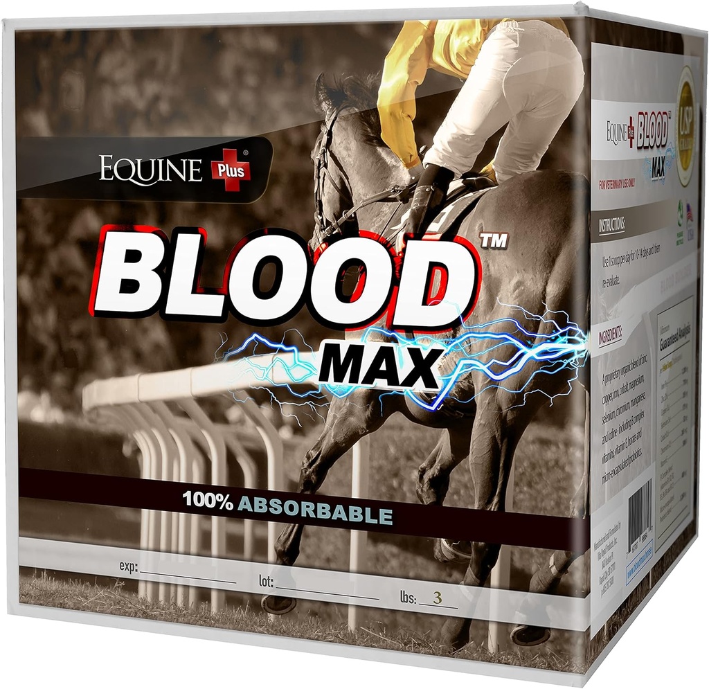 (3 lbs.) - Performance Red Blood Cell Health Builder for Horses - 100% Absorbable Iron, Copper, Zinc & B Complex Vitamins