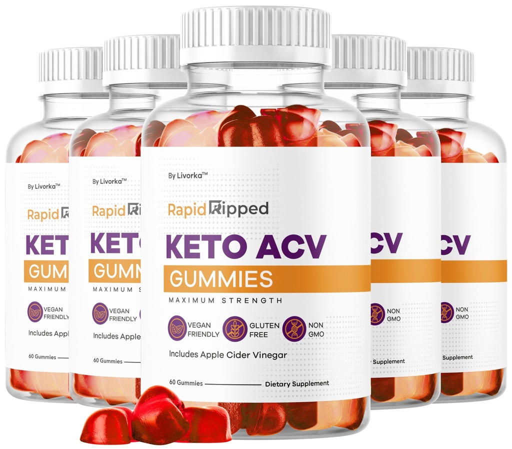 LIVORKA (5 Pack Rapid Ripped Keto ACV Gummies, Keto ACV Ripped Gummies, Ripped Keto ACV Gummies, RapidRipped Keto ACV Gummies, Rapid Ripped, Keto ACV Gummies Rapid Ripped, 300 Gummies durante 5 meses