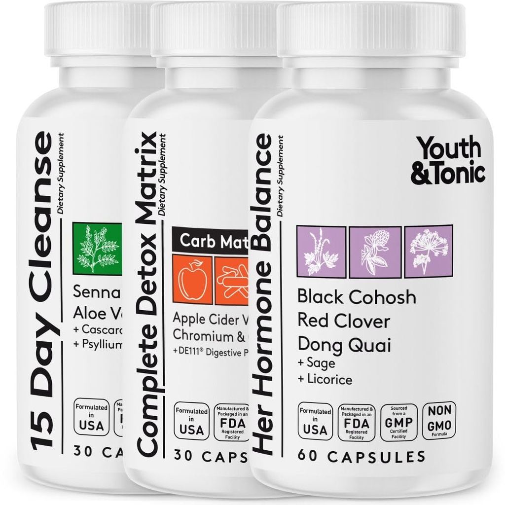 Colon Cleanser for Belly Waste Loss " Thinner Waistline " Woman PMS " Menopause Relief Support Pills ¦ Female Hormone Balance " Bloating Support to Feel Lighter " Healthy Body Detox Cleanse for Energy