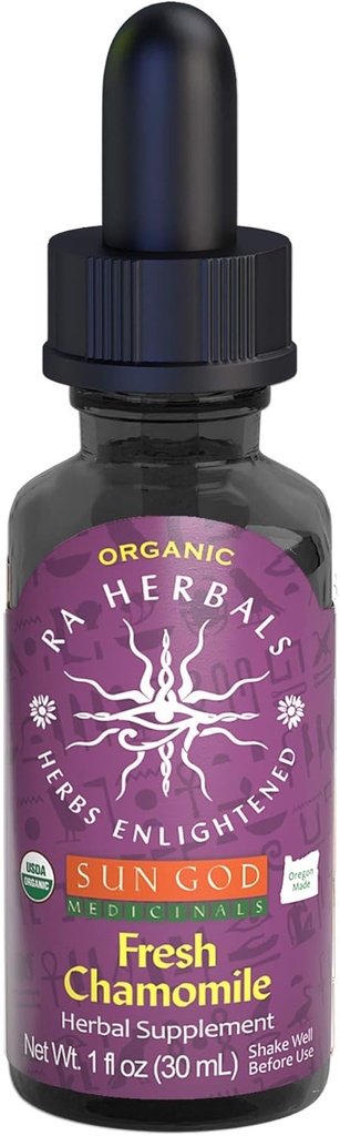RA Herbals - Certified Organic Soothing Fresh Chamomile Tincture | Fresh Blend for Relaxation | 1 oz
