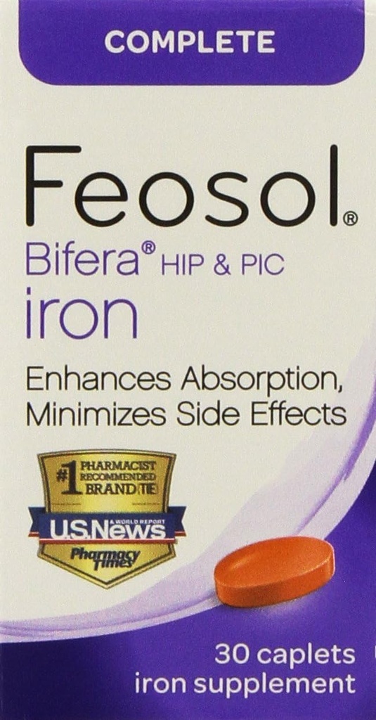 Feosol Completo con Bifera,30 Cuenta (Pack of 2)