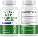 120 Conde NAD Plus Suplemento, Liposomal Nicotinamide Riboside Capsules 900MG con Resveratrol " Quercetina, Alta Pureza Nicotinamide para Anti-Aging, Celular Gegeneración/Energía/Booster Inmune