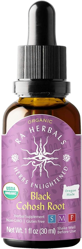 Ra Herbals Organic Black Cohosh Liquid Extract - Menopause Support - 1 fl oz