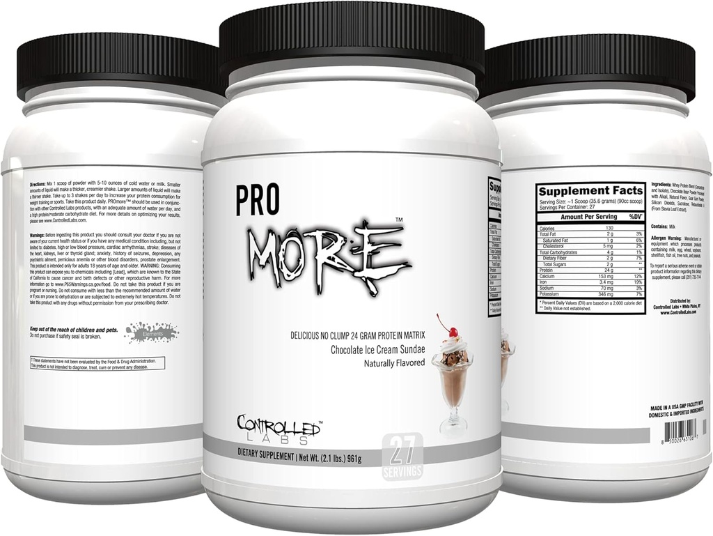 PROMOCIÓN DE LABOR CONTROL PROMOCIÓN PUERTA DE PROTEína (27 Servings) - 24g Protein Por Scoop - 94% Fórmula libre de azúcar, Premium Smooth-Drink (Chocolate Ice Cream Sundae) (27 Servings, Chocolate Ice Cream Sundae)