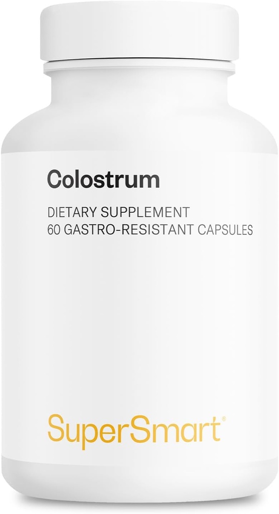 Supersmart - Colostrum 1000 mg - 30% IgG - May Help with Fatigue - Immune System Booster ← No GMO &amp; Gluten Gratis - 60 cápsulas DR